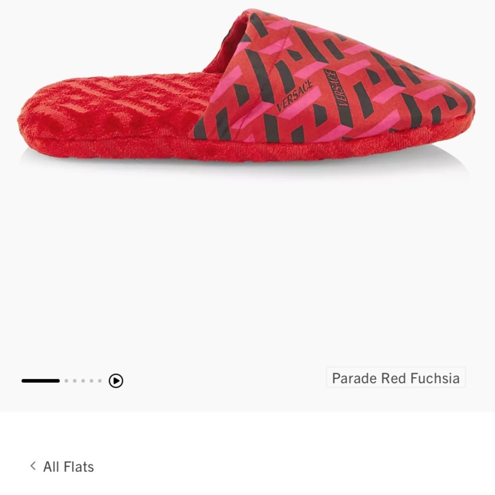 Versace Red and Black Slippers